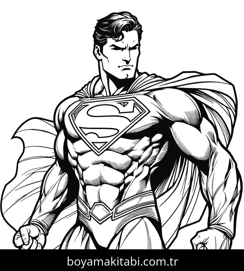 Superman boyama sayfası – okul öncesi, evde etkinlik