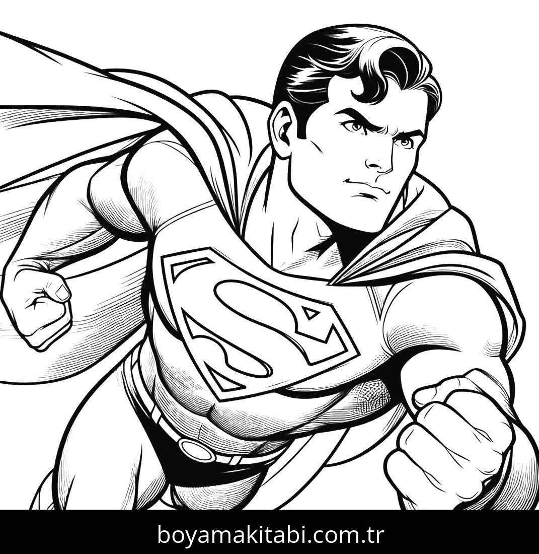 Superman boyama sayfası – boyama etkinliği, çocuk aktivitesi