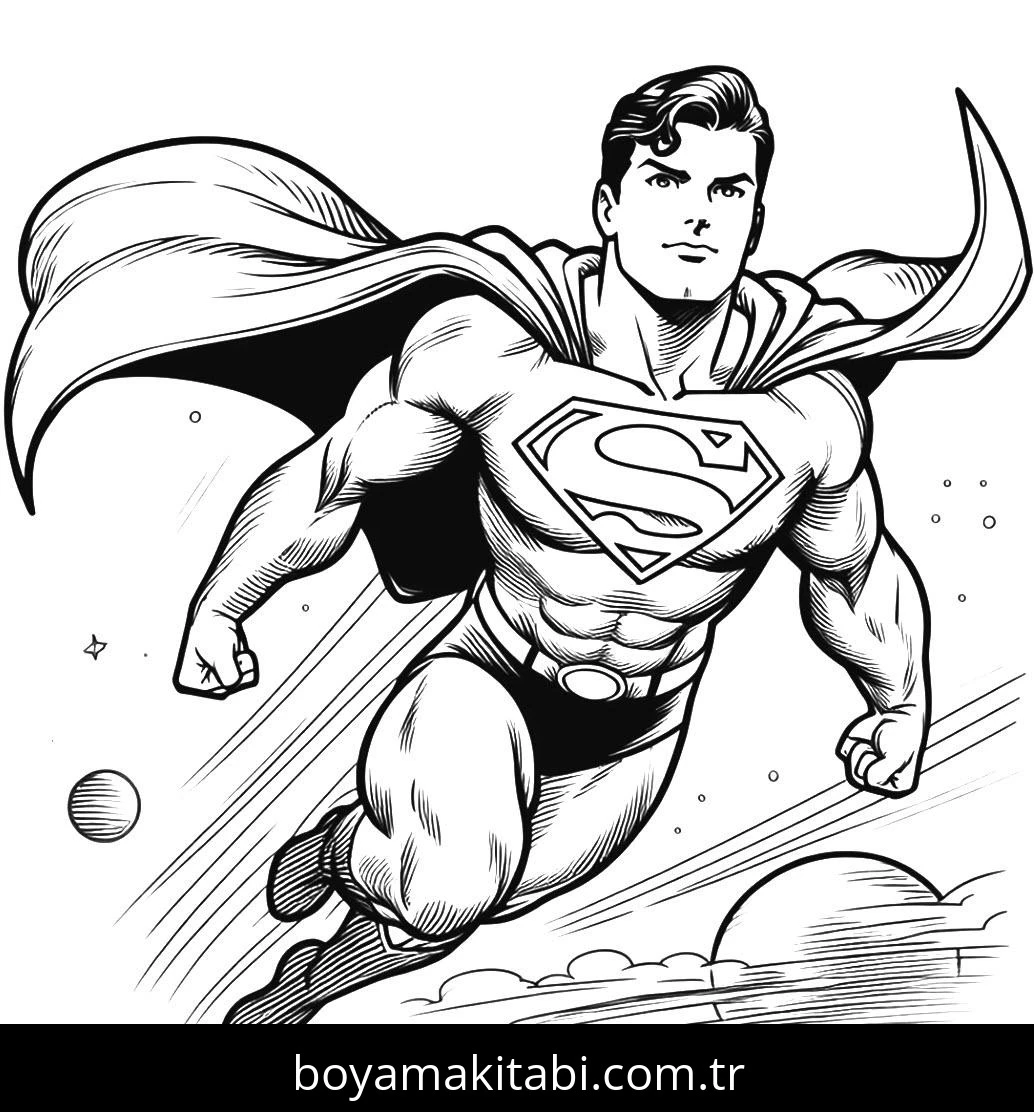 Superman boyama sayfası – eğitici aktivite, yaratıcılık
