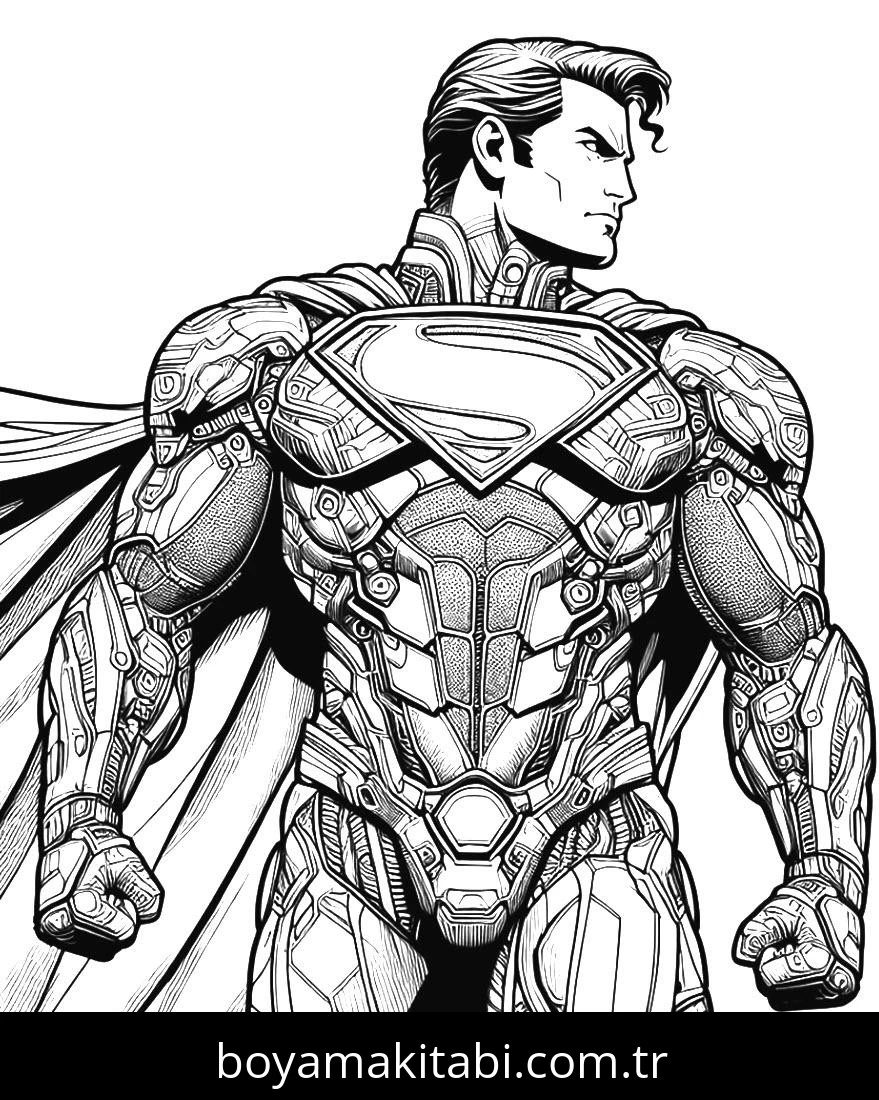Superman boyama sayfası – evde etkinlik, ücretsiz yazdır