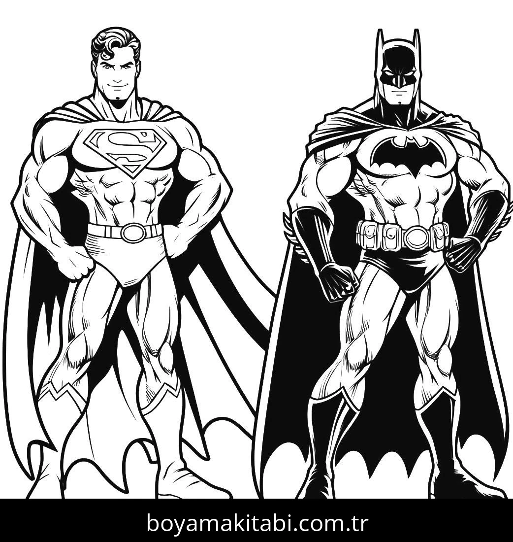 Superman boyama sayfası – çocuk aktivitesi, PDF indir