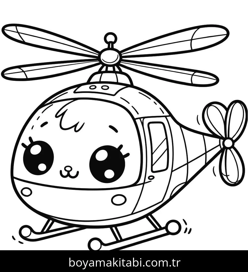 Helikopter boyama sayfası – eğitici aktivite, yaratıcılık