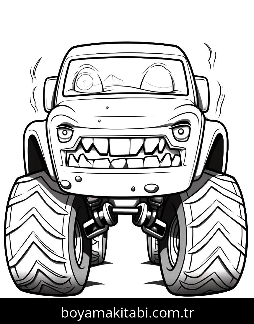 Monster Truck boyama sayfası – sanatsal çalışma, çocuklar için