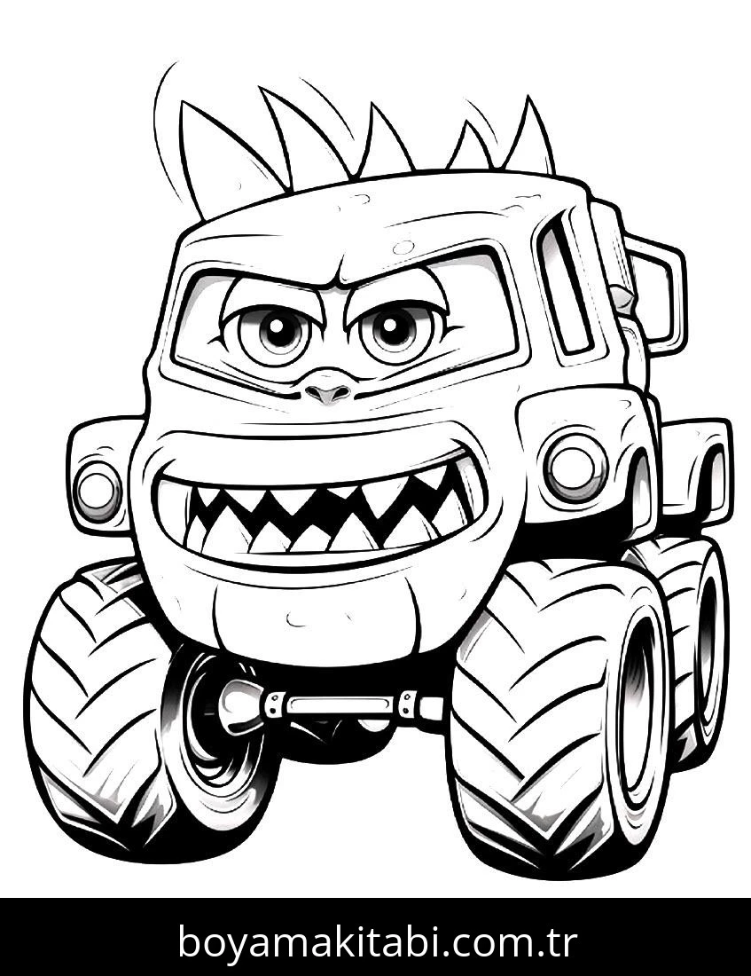 Monster Truck boyama sayfası – eğlenceli etkinlik, el becerilerini geliştirir