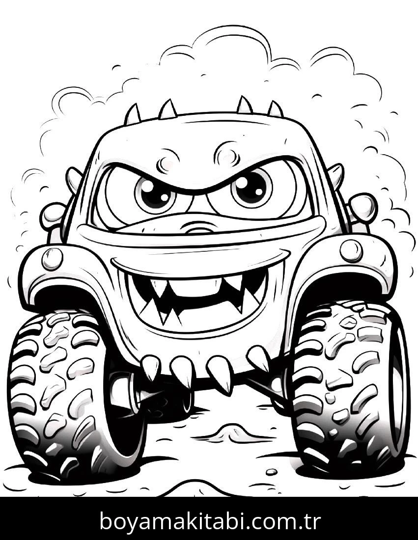 Monster Truck boyama sayfası – yaratıcılığı geliştirir, keyifli zaman