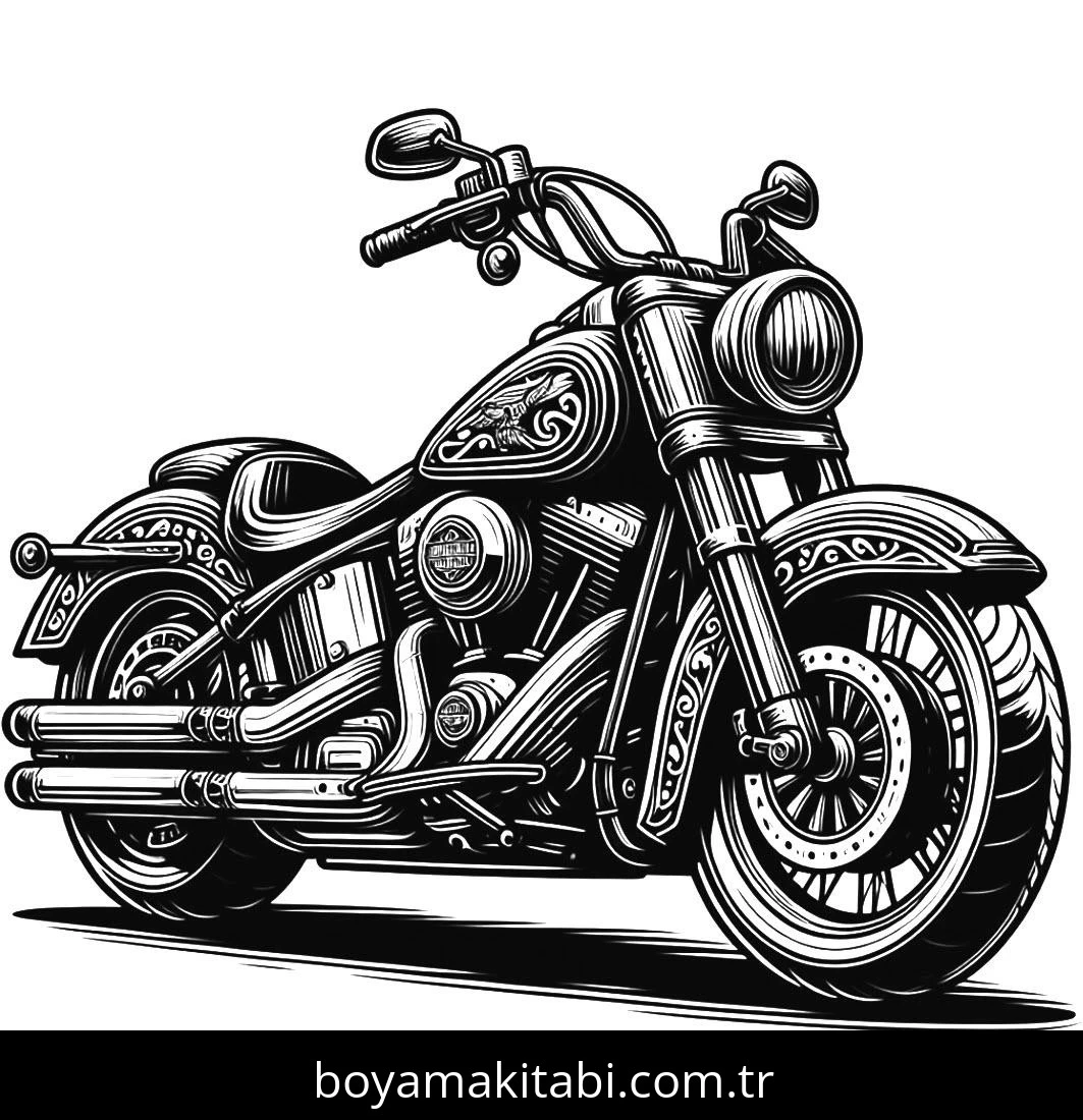 Motosiklet boyama sayfası #67 – eğlenceli etkinlik, el becerilerini geliştirir