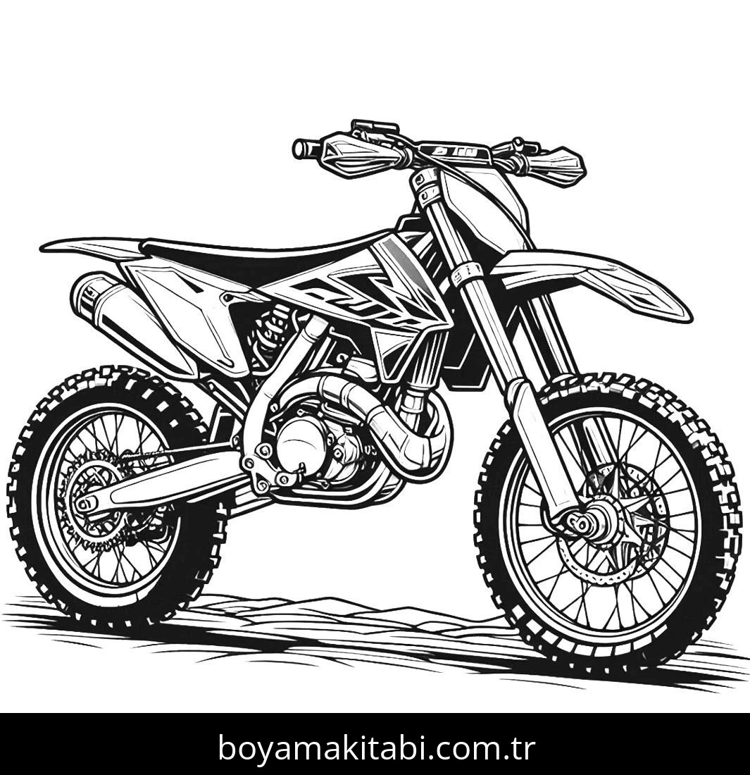 Motosiklet boyama sayfası – eğitici aktivite, yaratıcılık