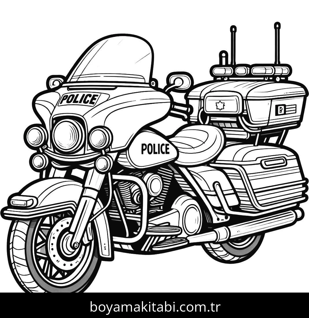 Motosiklet boyama sayfası #75 – keyifli zaman, renkli çizimler