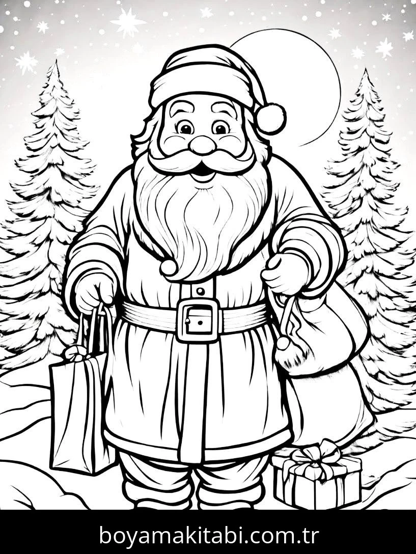 Noel boyama sayfası – el becerilerini geliştirir, boyama çalışması