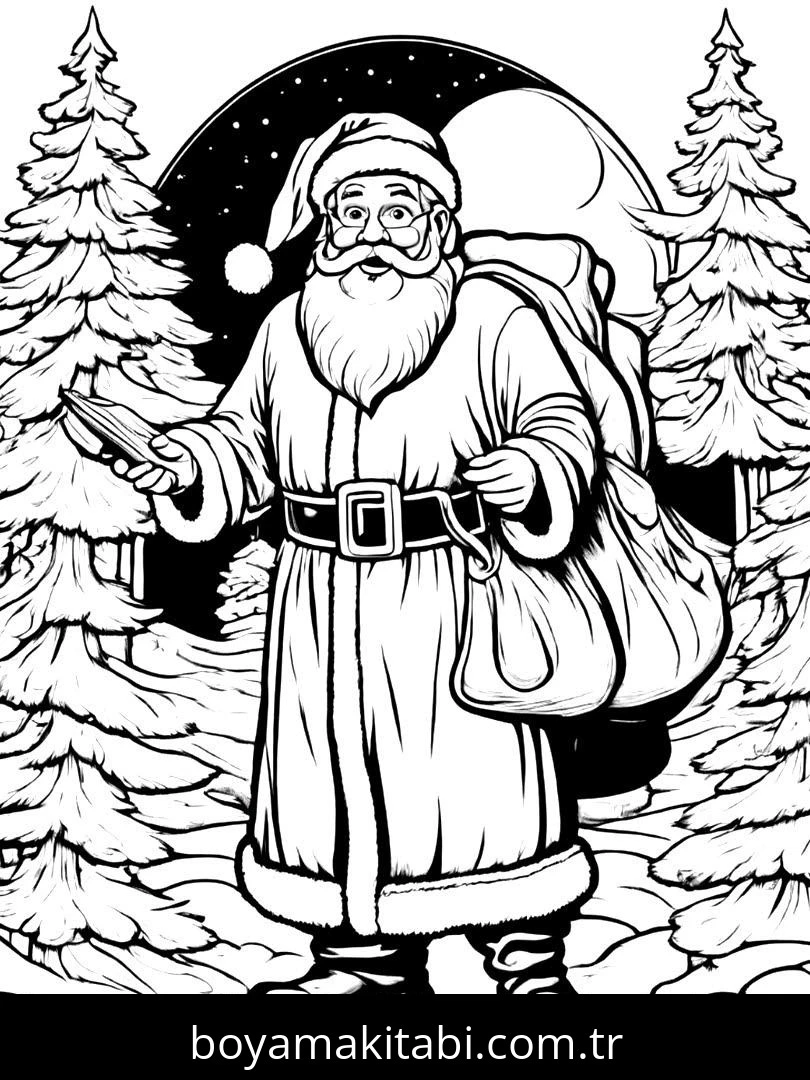 Noel boyama sayfası – keyifli zaman, renkli çizimler