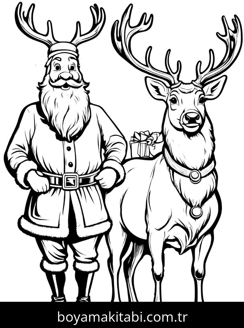 Noel boyama sayfası – PDF indir, sevimli karakter