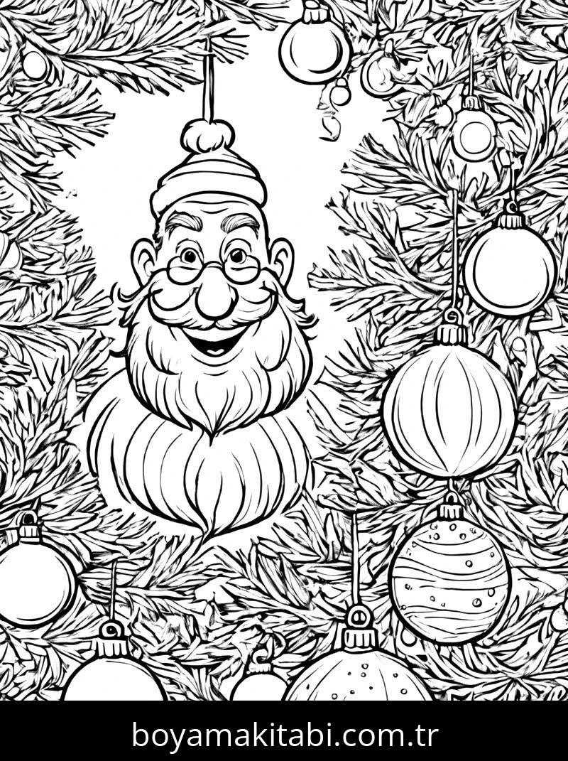 Noel boyama sayfası – el becerilerini geliştirir, boyama çalışması