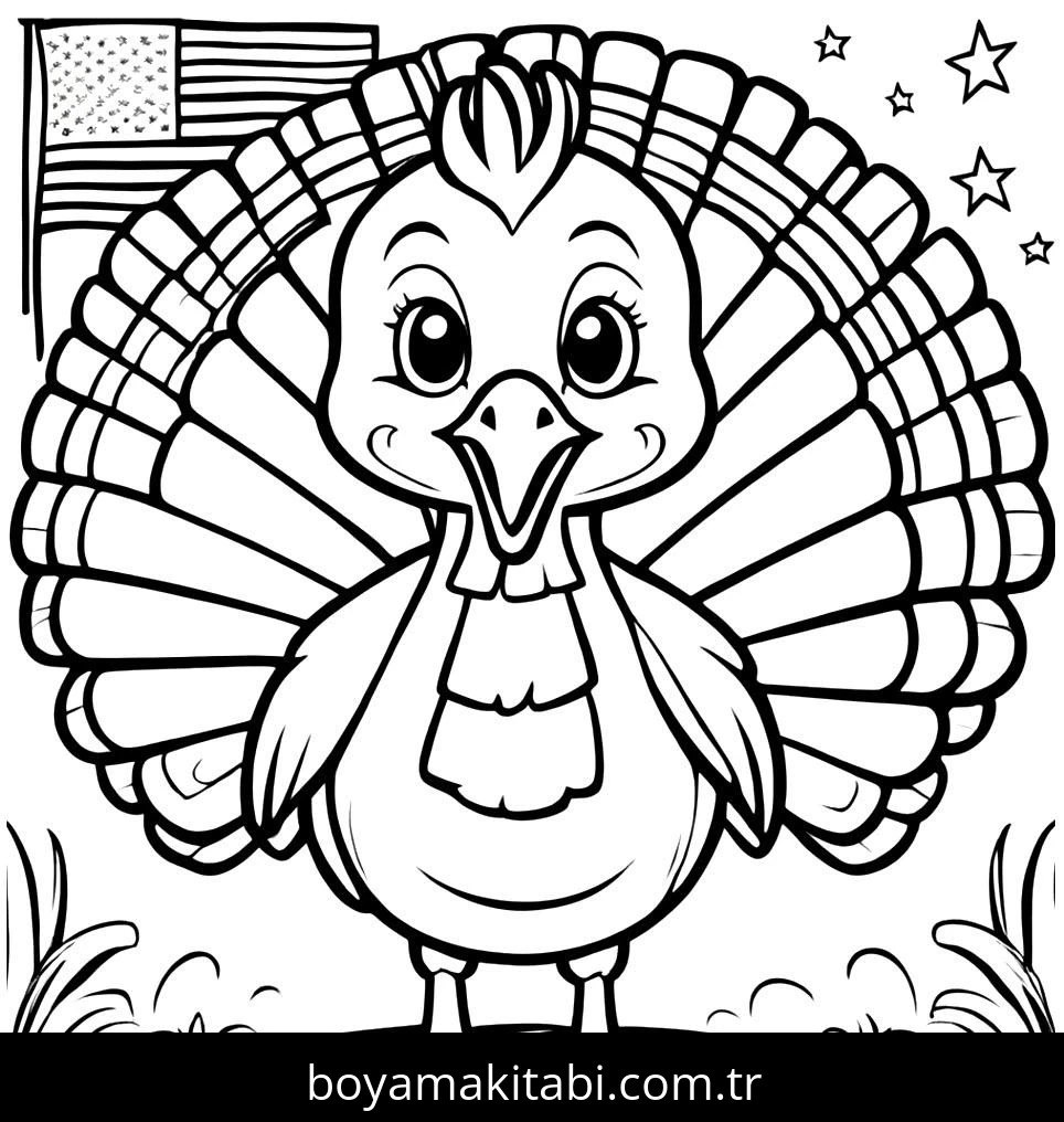 Thanksgiving boyama sayfası – yaratıcılığı geliştirir, keyifli zaman
