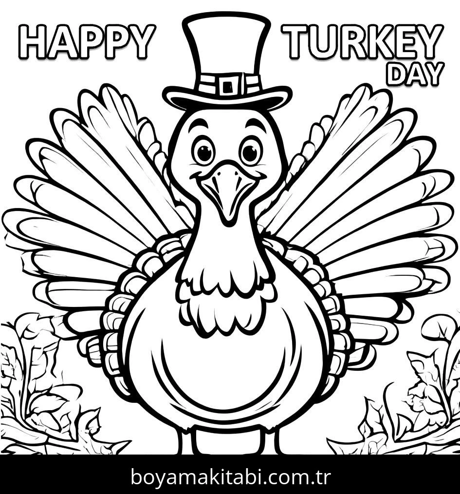 Thanksgiving boyama sayfası – el becerilerini geliştirir, boyama çalışması