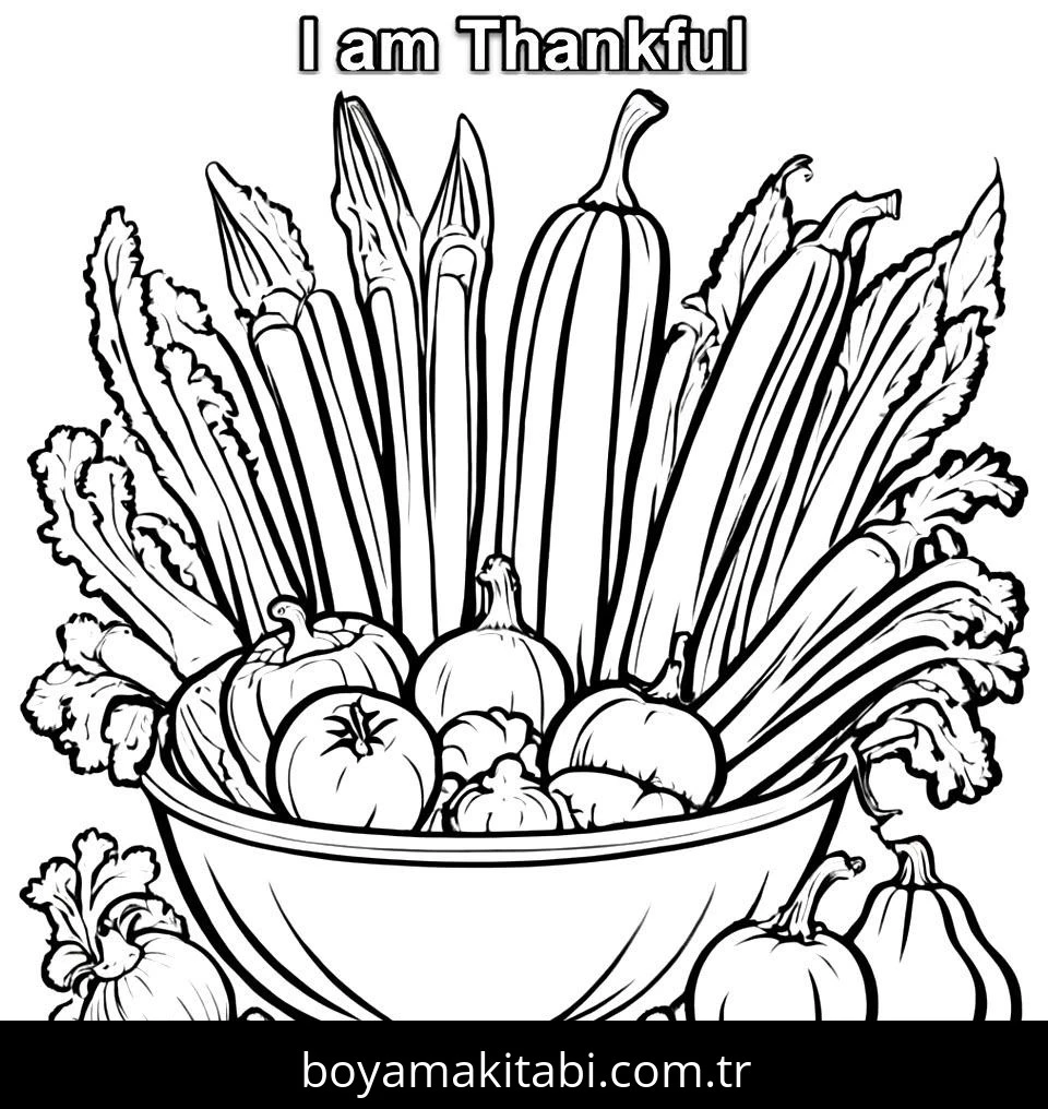 Thanksgiving boyama sayfası – keyifli zaman, renkli çizimler