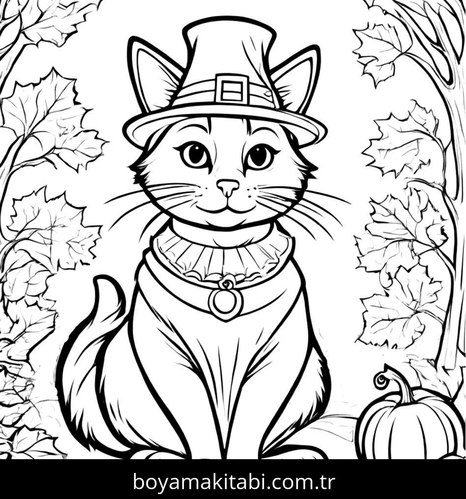 Thanksgiving boyama sayfası – yaratıcılık, eğlenceli etkinlik