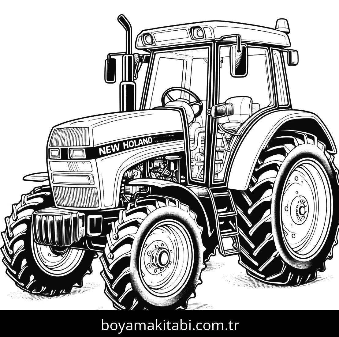 Traktör boyama sayfası – eğitici aktivite, yaratıcılık