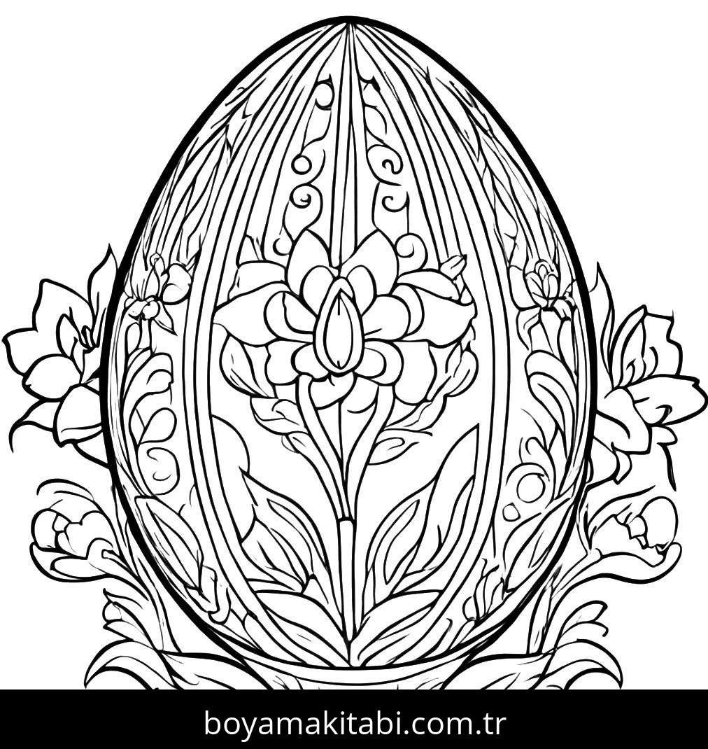 Paskalya Yumurtası boyama sayfası – yaratıcılık, eğlenceli etkinlik