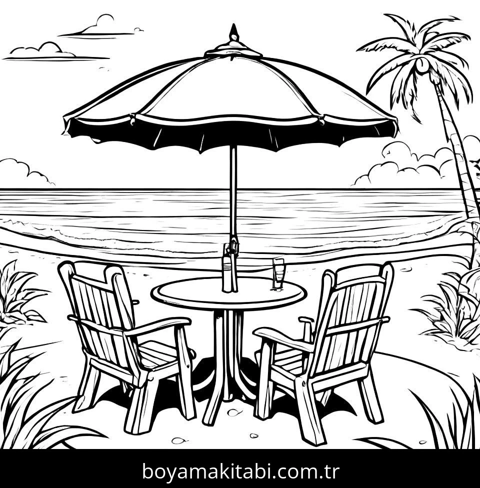 Yaz boyama sayfası #1 – anaokulu etkinliği, motor becerileri destekler