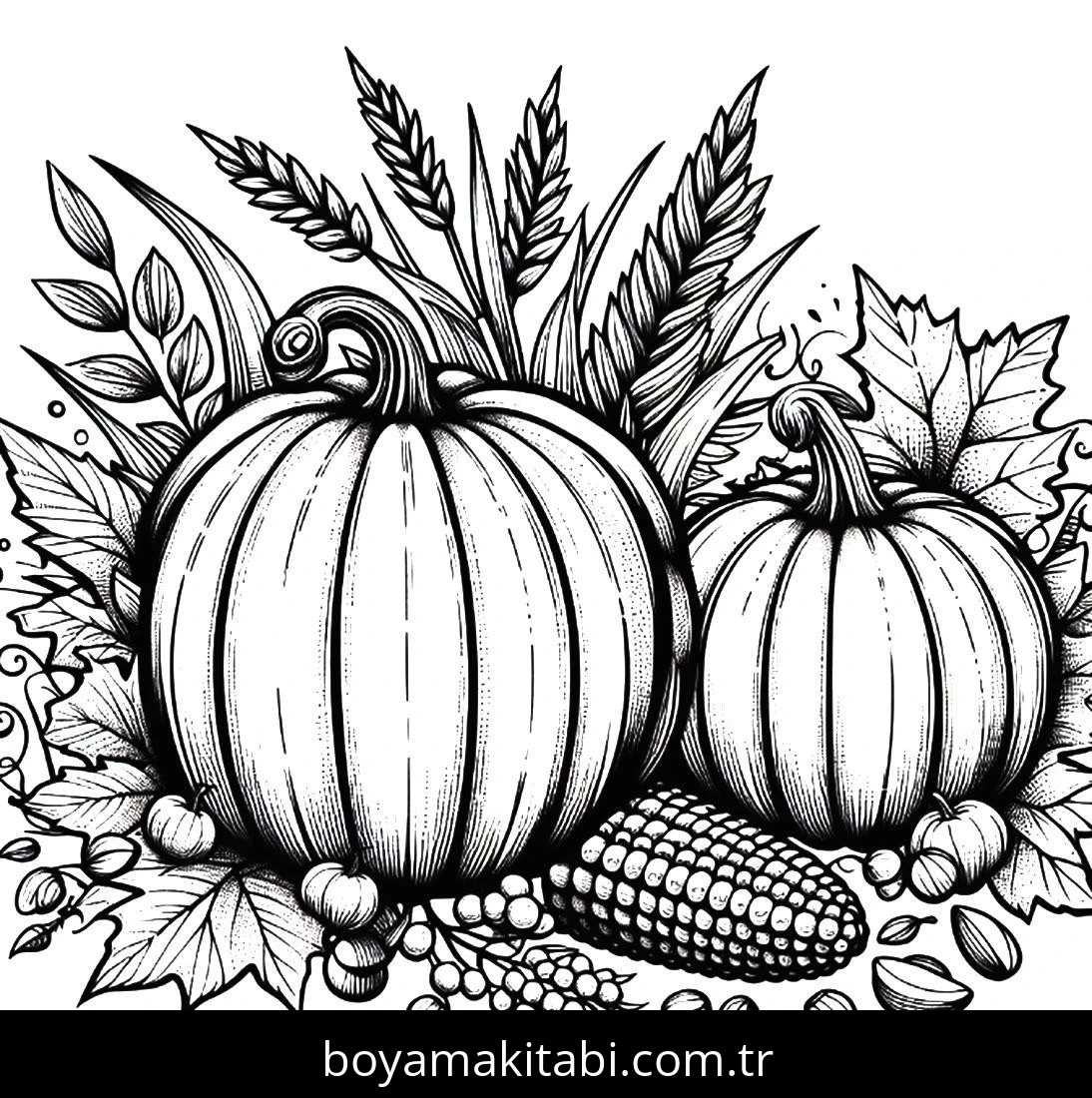 Kabak boyama sayfası – keyifli zaman, renkli çizimler