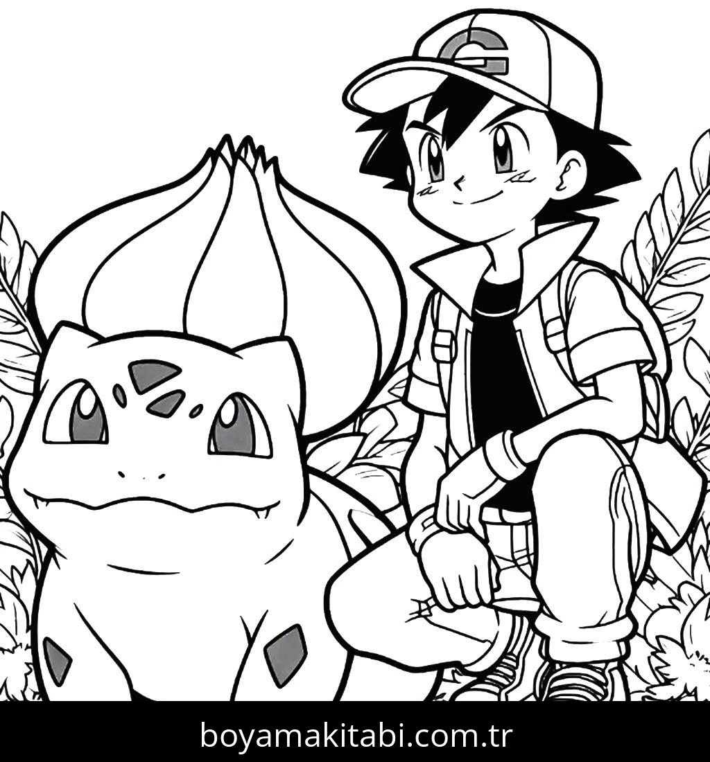 Ash Ketchum boyama sayfası – ücretsiz yazdır, boyama etkinliği