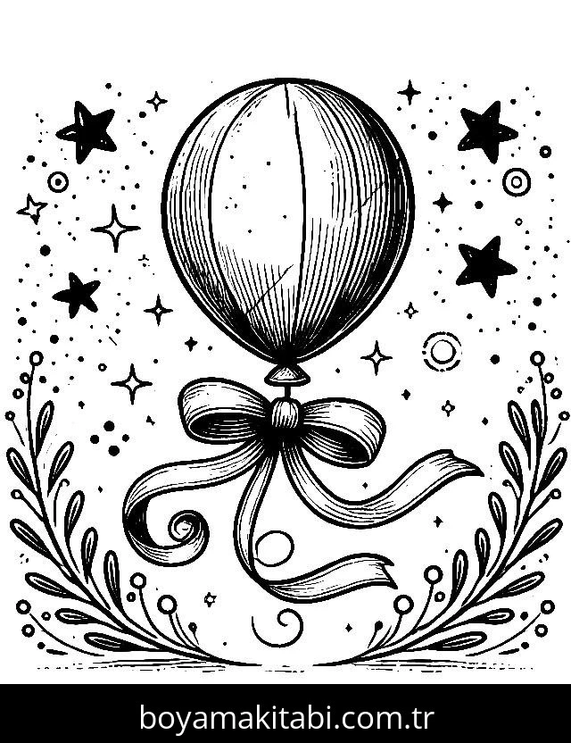 Balon boyama sayfası – eğlenceli etkinlik, el becerilerini geliştirir