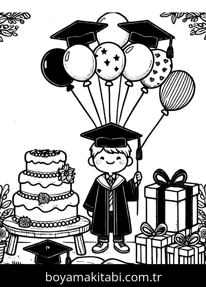 Balon boyama sayfası – keyifli zaman, renkli çizimler