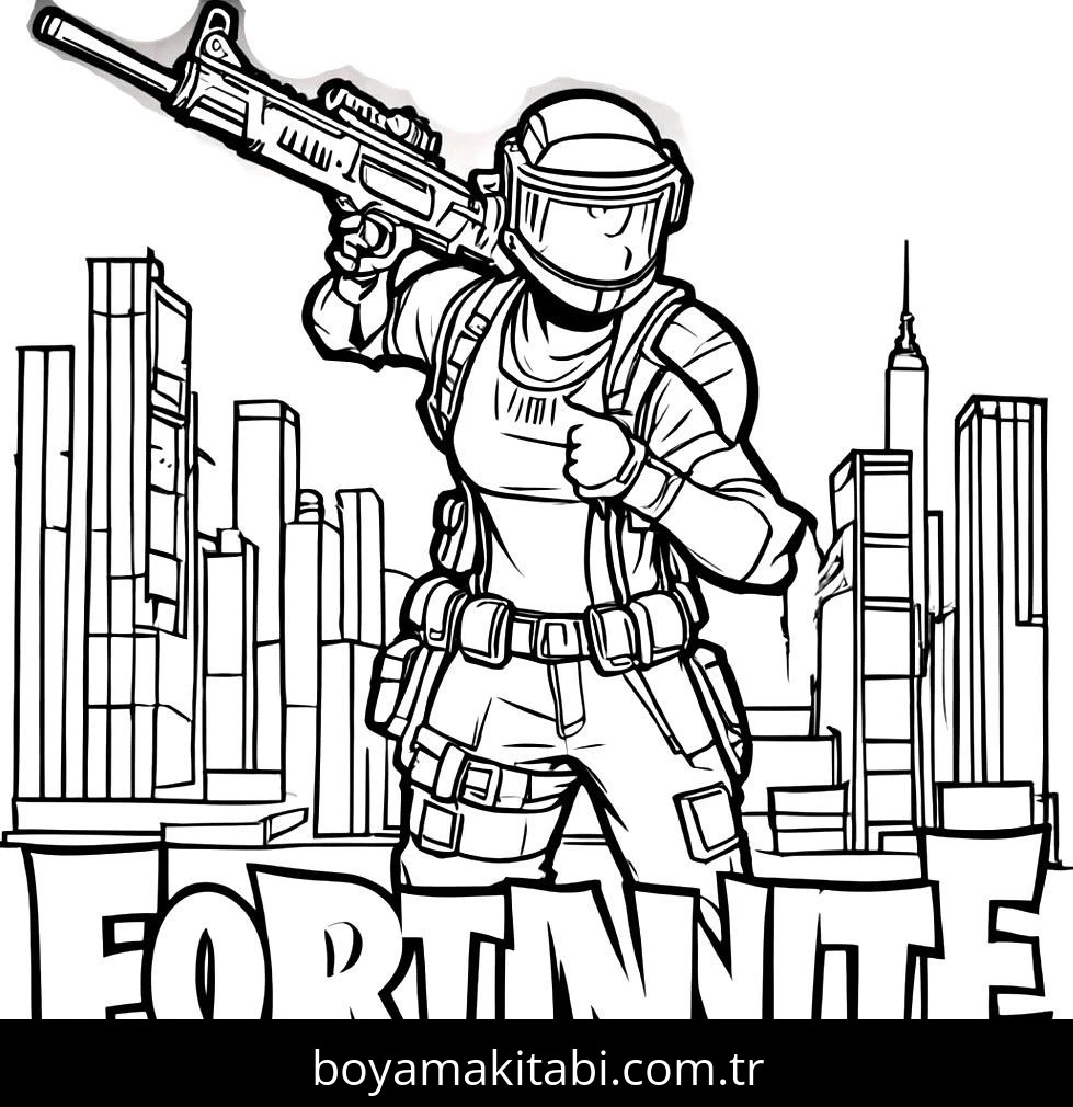 Fortnite boyama sayfası – el becerilerini geliştirir, boyama çalışması