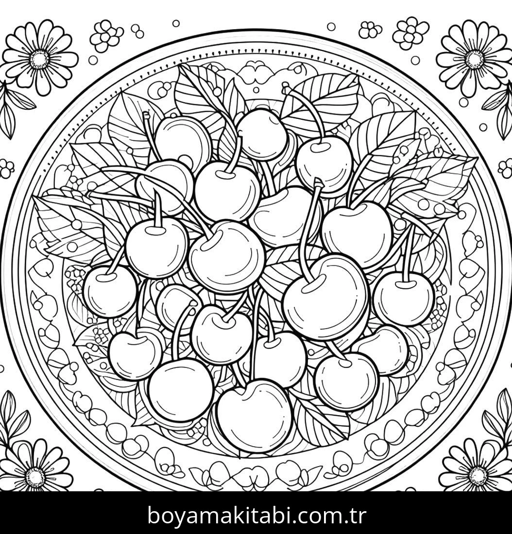 Meyve boyama sayfası – çocuk aktivitesi, PDF indir