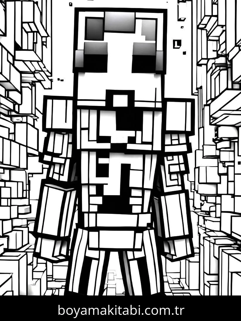 Minecraft boyama sayfası #161 – eğlenceli öğrenme deneyimi, okul öncesi