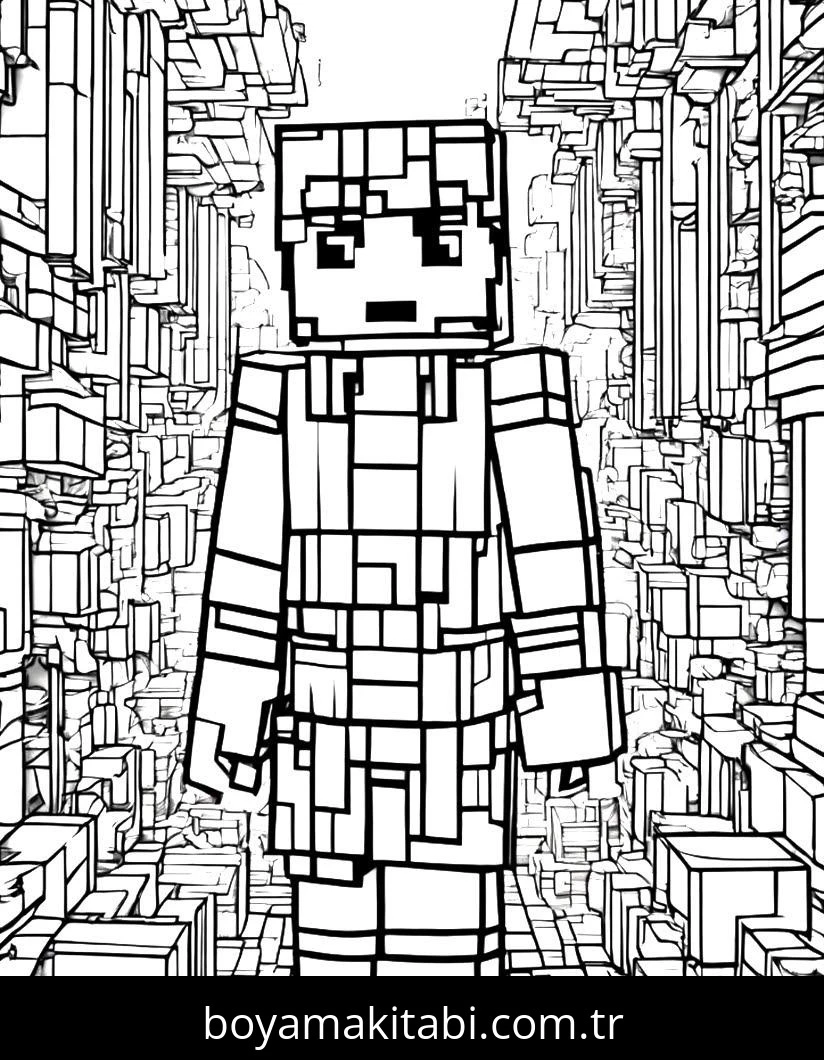 Minecraft boyama sayfası – kolay boyama, eğitici aktivite
