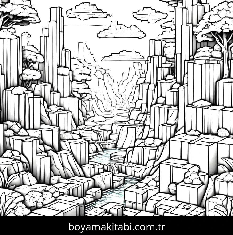 Minecraft boyama sayfası – eğlenceli etkinlik, el becerilerini geliştirir