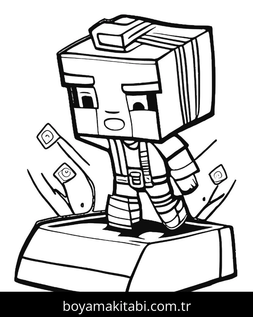 Minecraft boyama sayfası – el becerilerini geliştirir, boyama çalışması