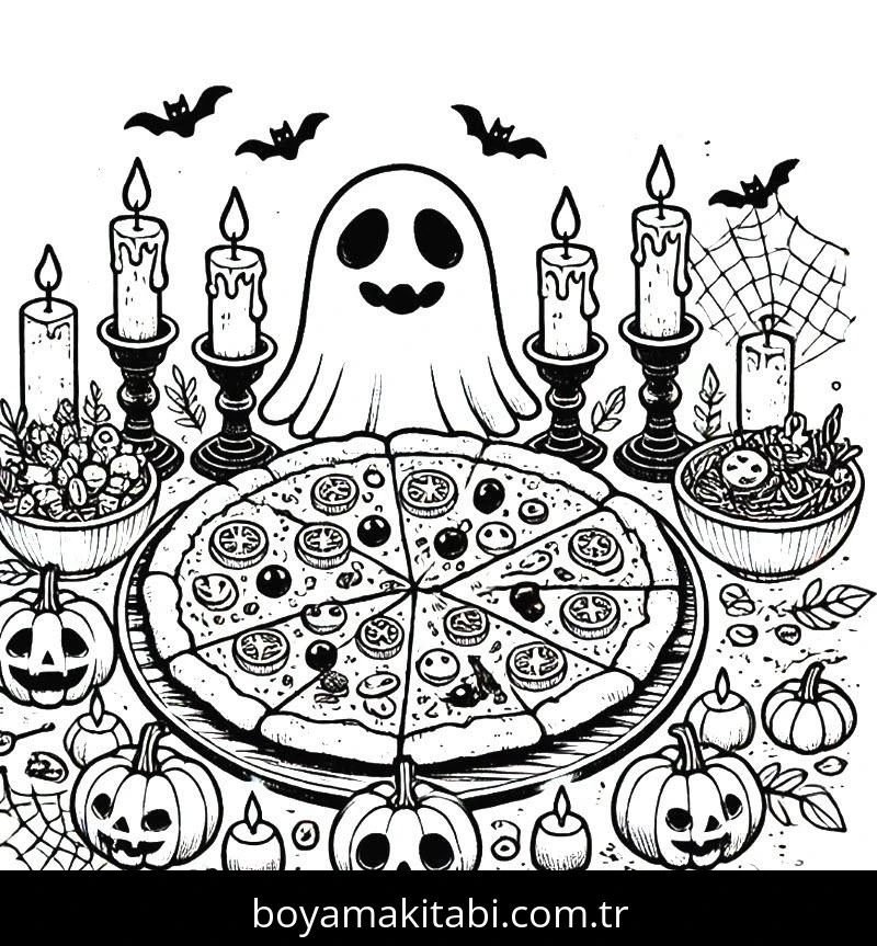Pizza boyama sayfası – eğitici aktivite, yaratıcılık