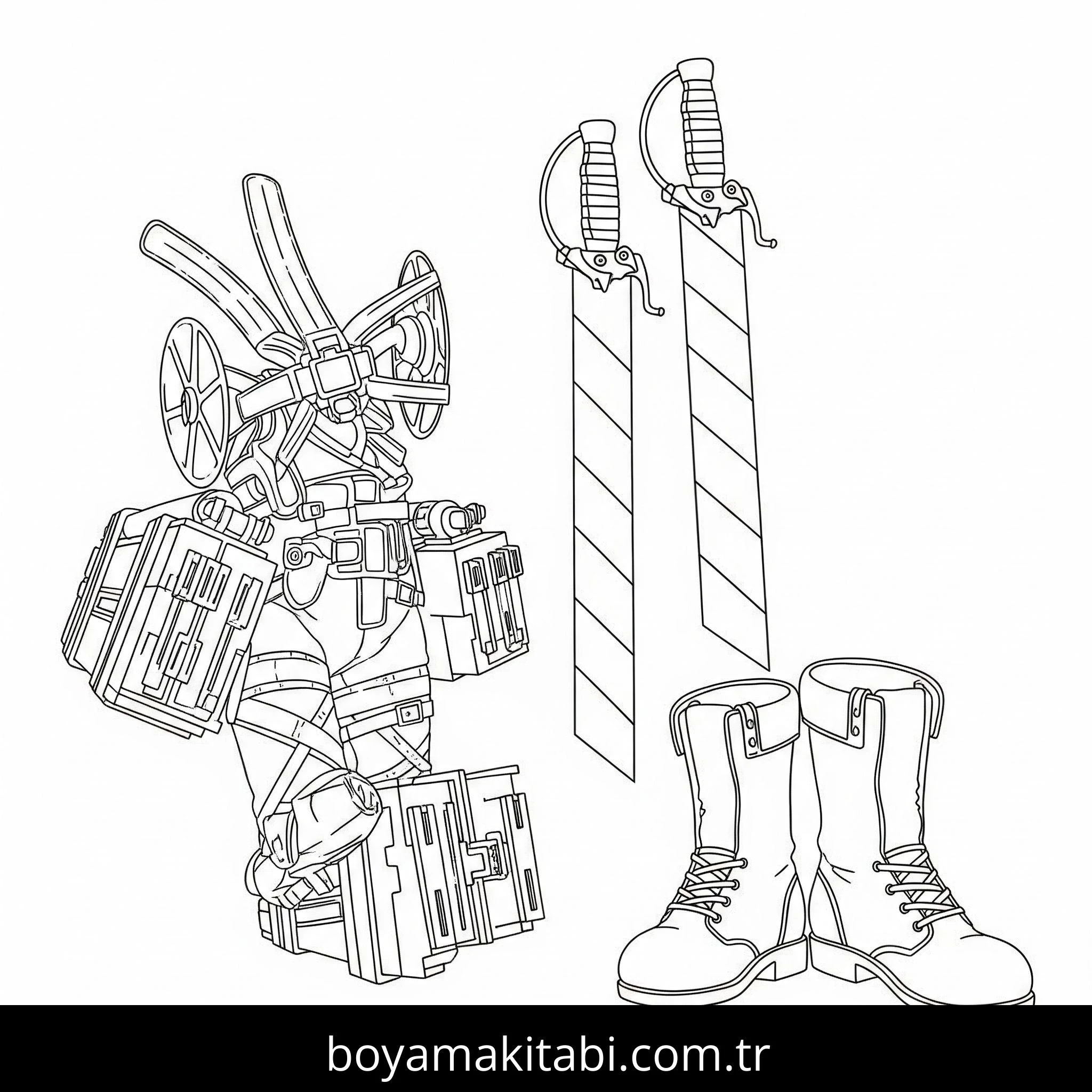 Attack on Titan boyama sayfası #6 – kolay boyama, eğitici aktivite