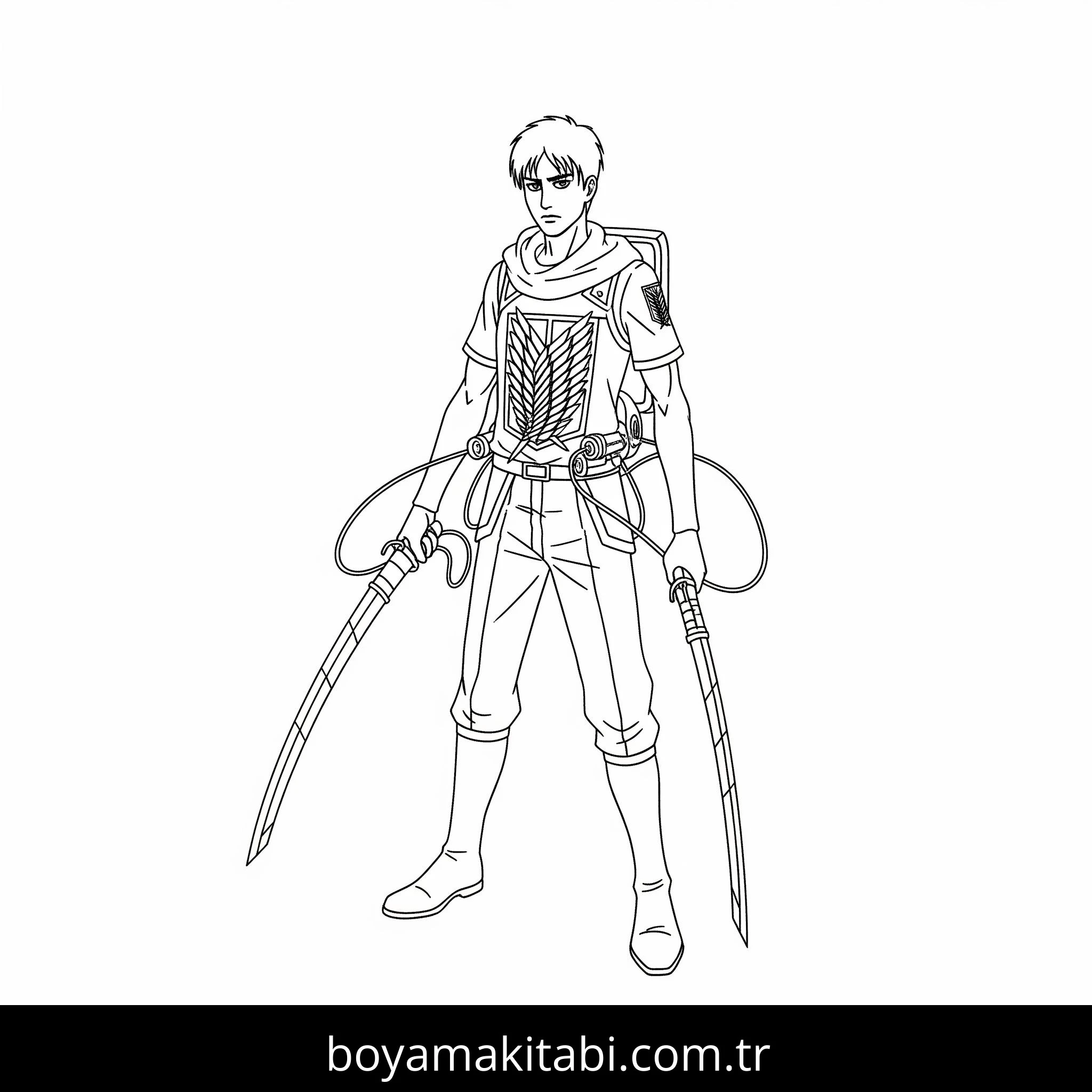 Attack on Titan boyama sayfası #10 – boyama etkinliği, çocuk aktivitesi
