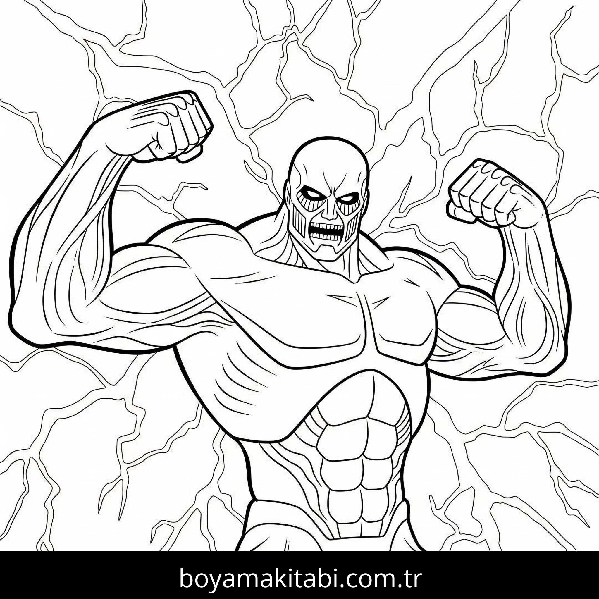 Attack on Titan boyama sayfası #12 – çizgi film temalı, basit çizim