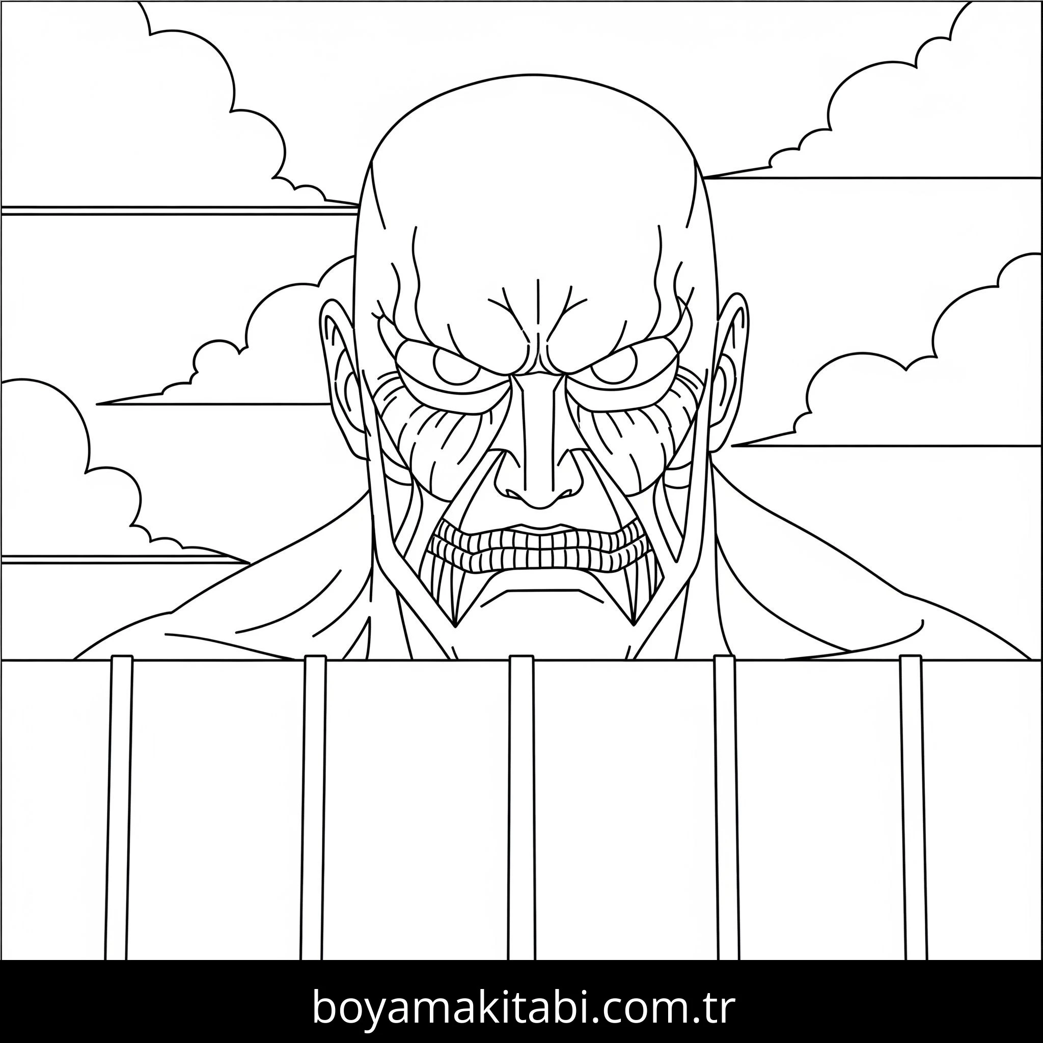 Attack on Titan boyama sayfası #13 – eğitici aktivite, yaratıcılık