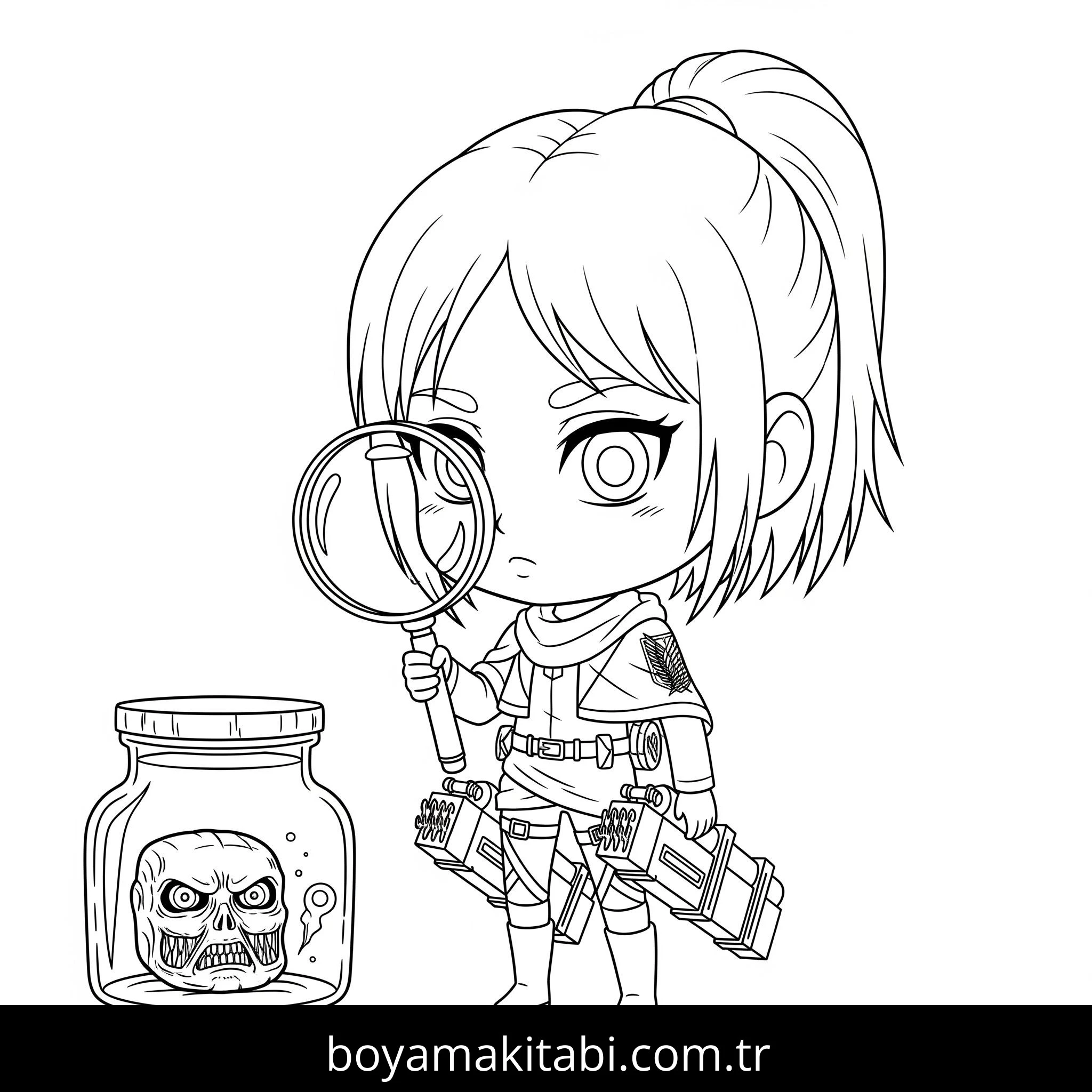 Attack on Titan boyama sayfası #14 – el becerilerini geliştirir, boyama çalışması