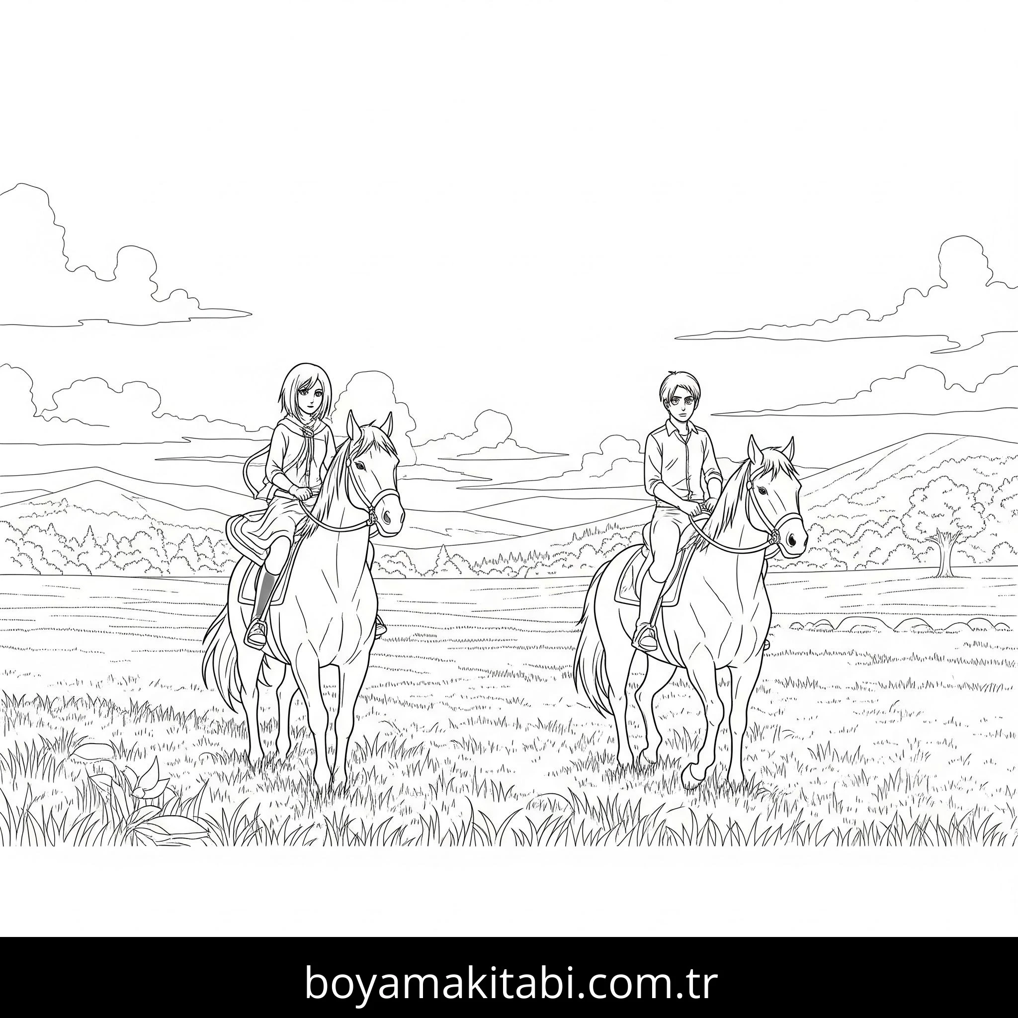 Attack on Titan boyama sayfası #17 – çocuk aktivitesi, ilkokul öğrencileri için