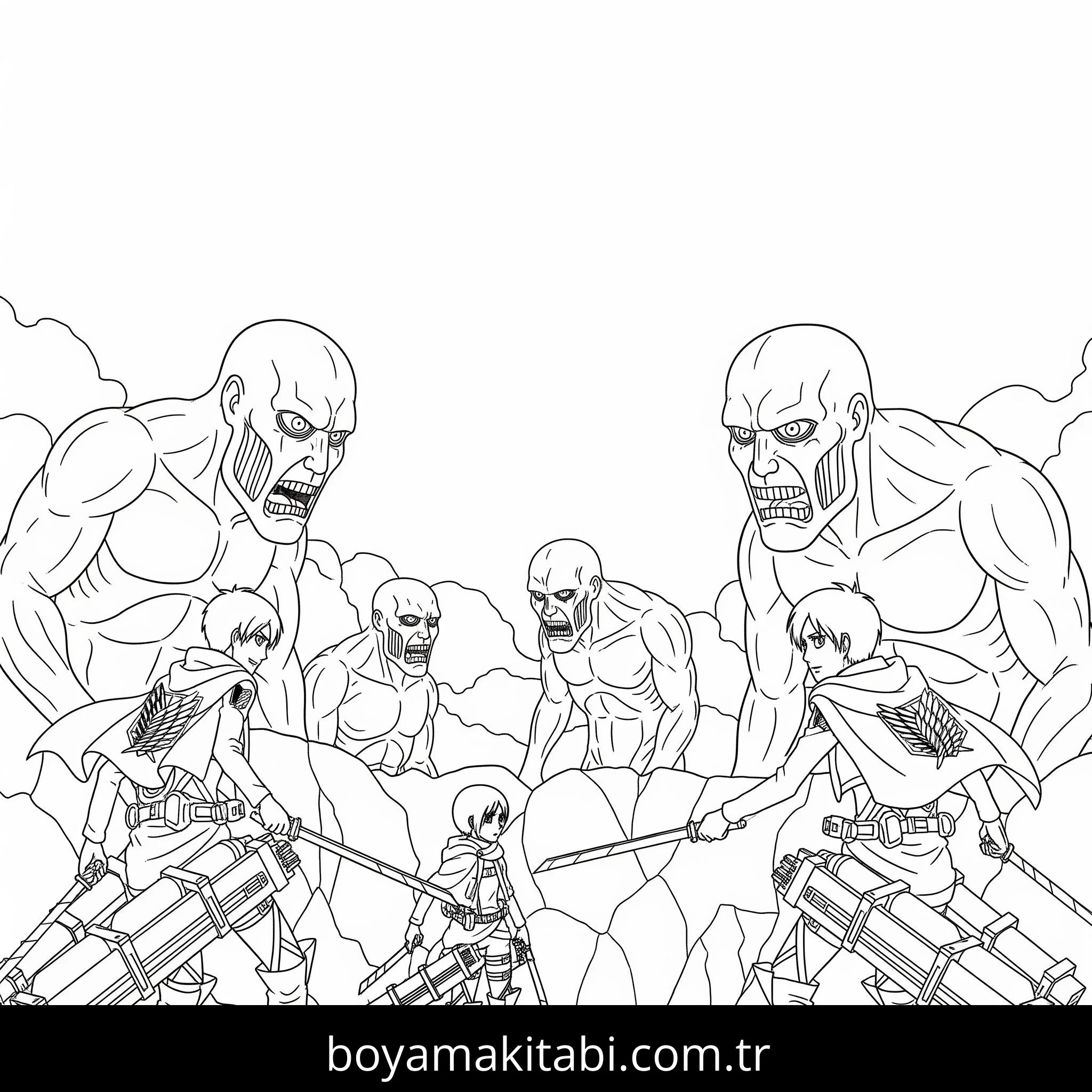 Attack on Titan boyama sayfası #18 – sanatsal çalışma, aile ile vakit geçirme