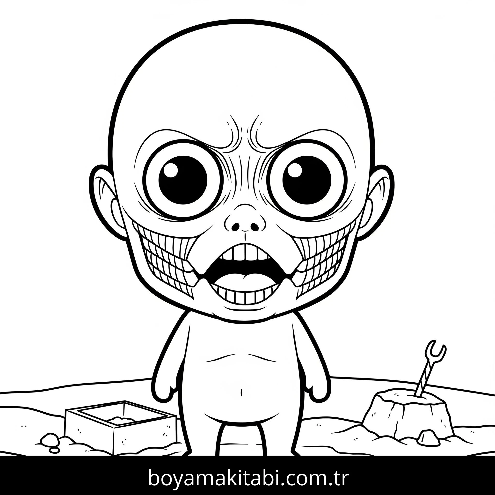 Attack on Titan boyama sayfası #19 – basit çizim, yaz tatili etkinliği