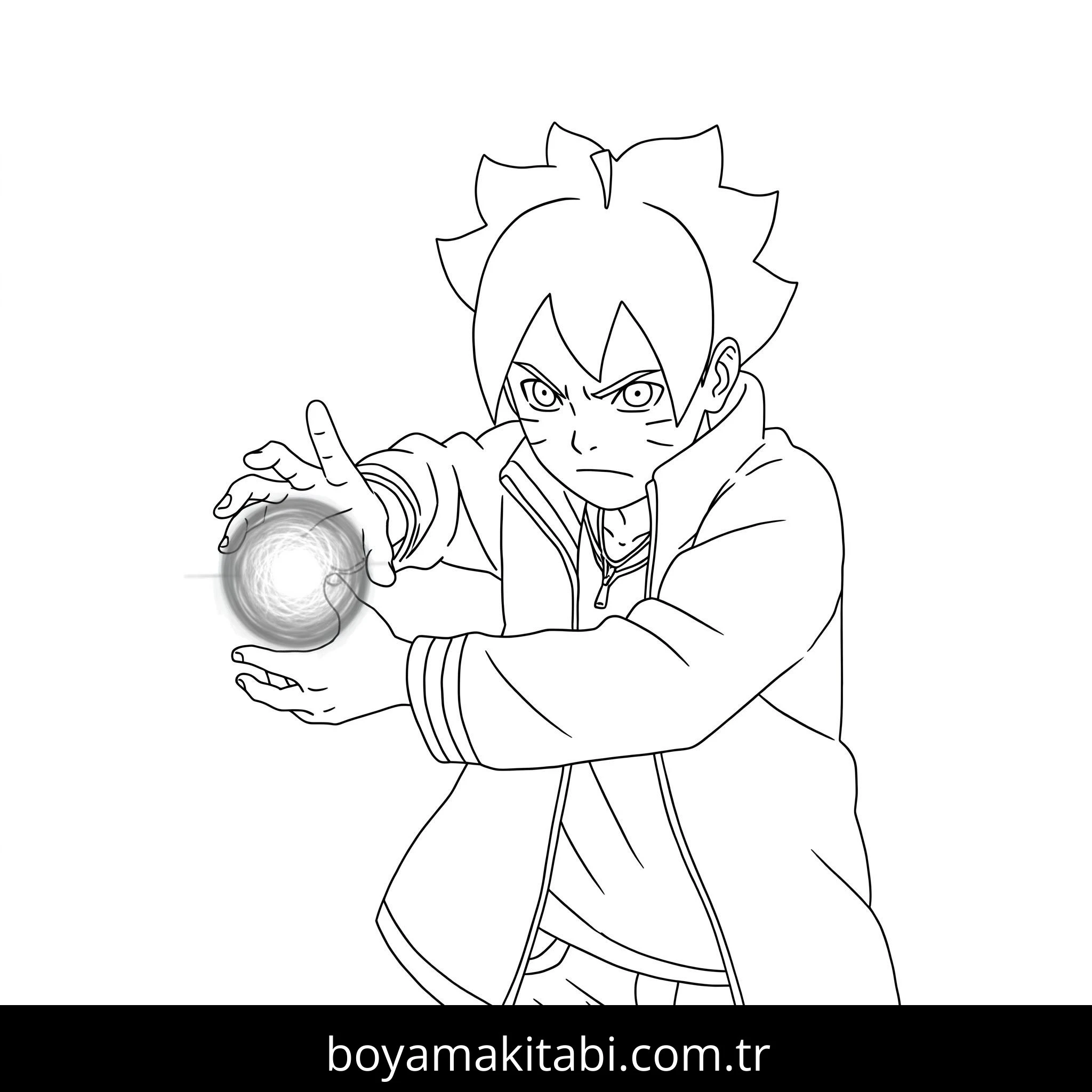 Boruto boyama sayfası #30 – anaokulu etkinliği, motor becerileri destekler