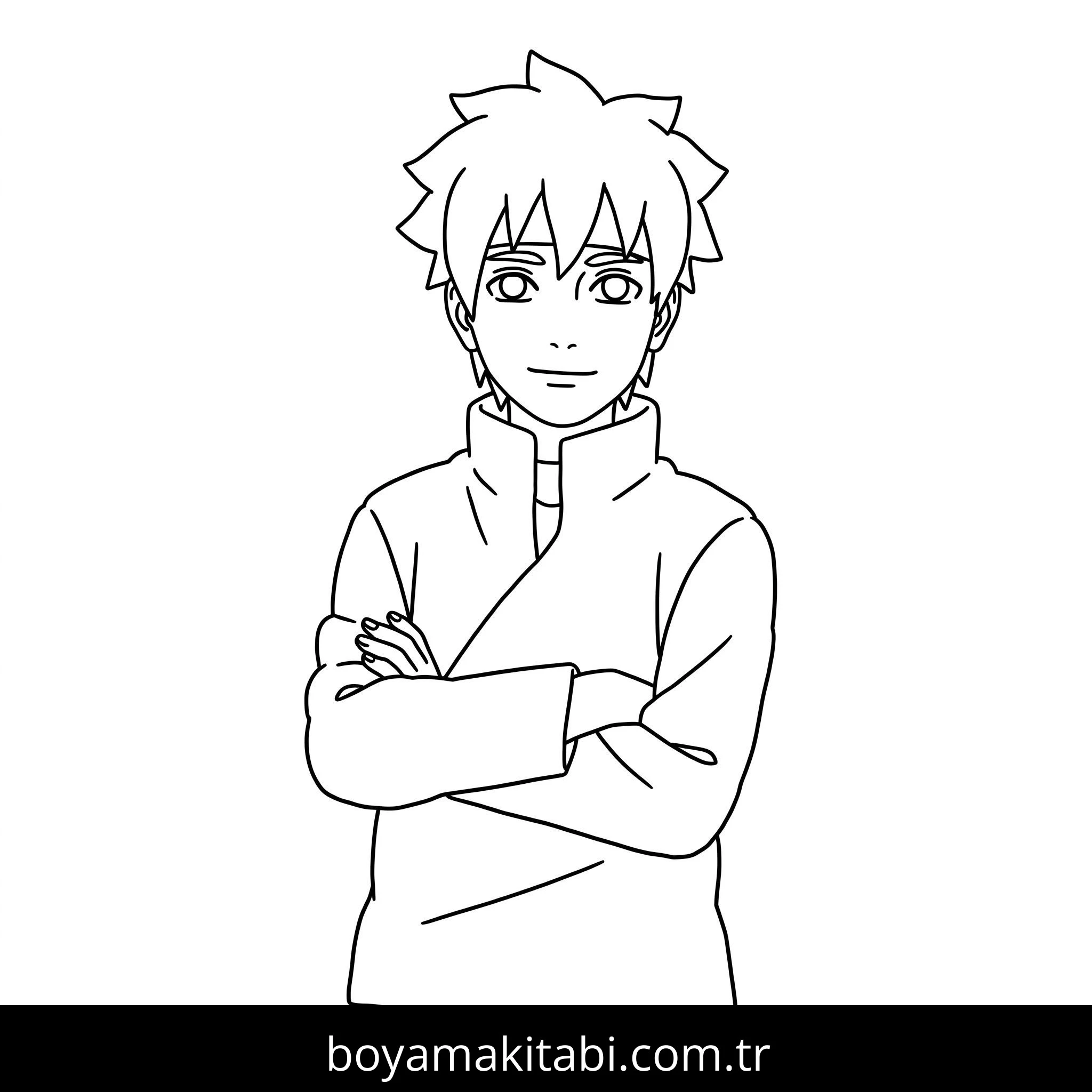 Boruto boyama sayfası #32 – aile ile vakit geçirme, renk bilgisini öğretir