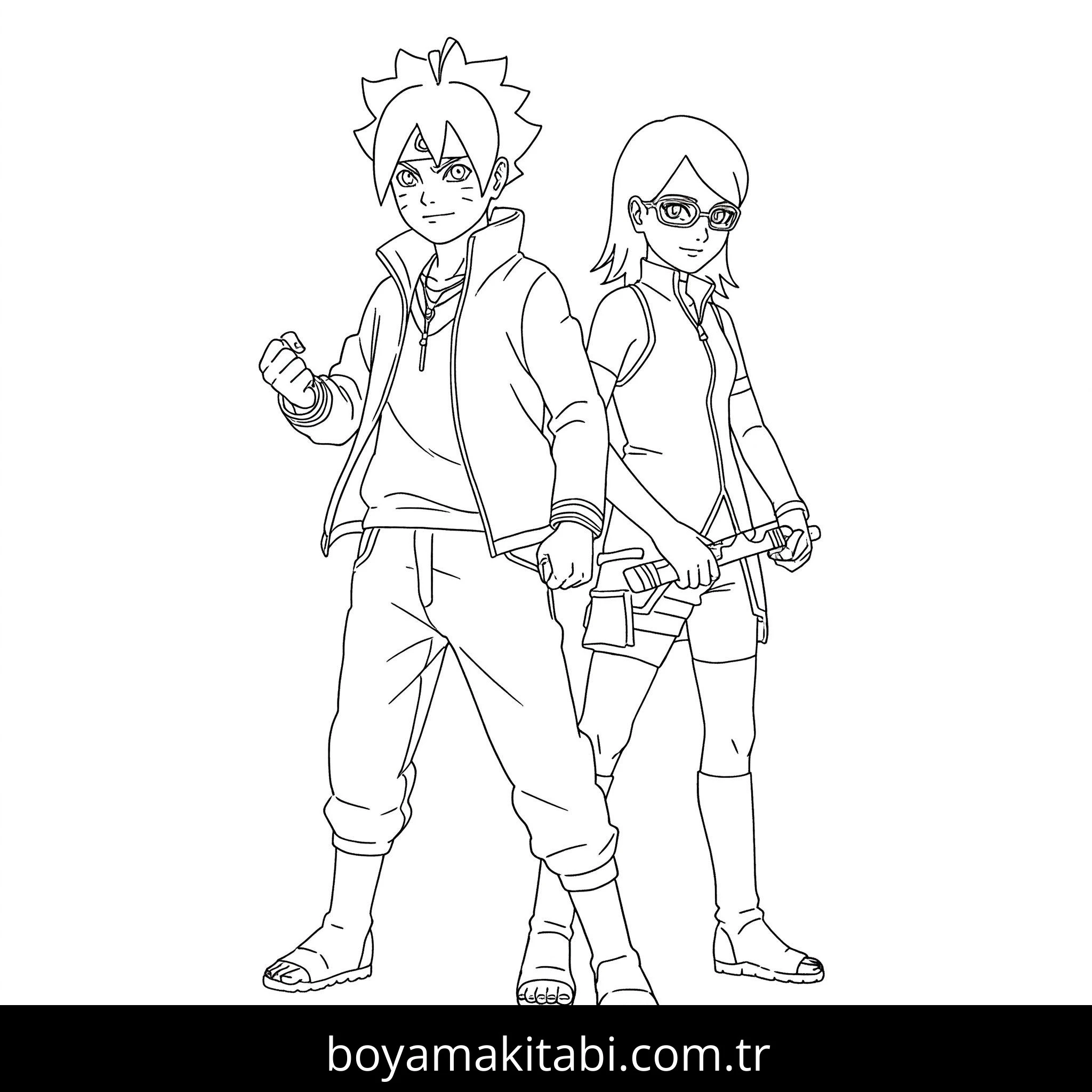 Boruto boyama sayfası #34 – doğum günü partisi aktivitesi, ekran süresine alternatif