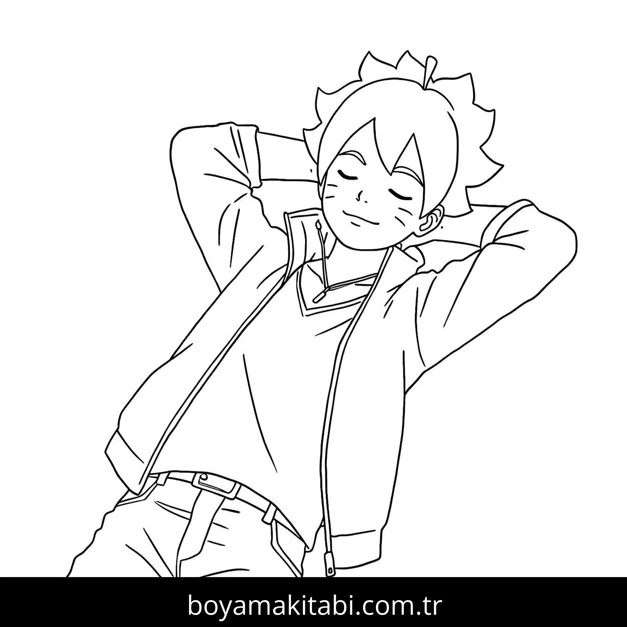 Boruto boyama sayfası – eğitici aktivite, yaratıcılık