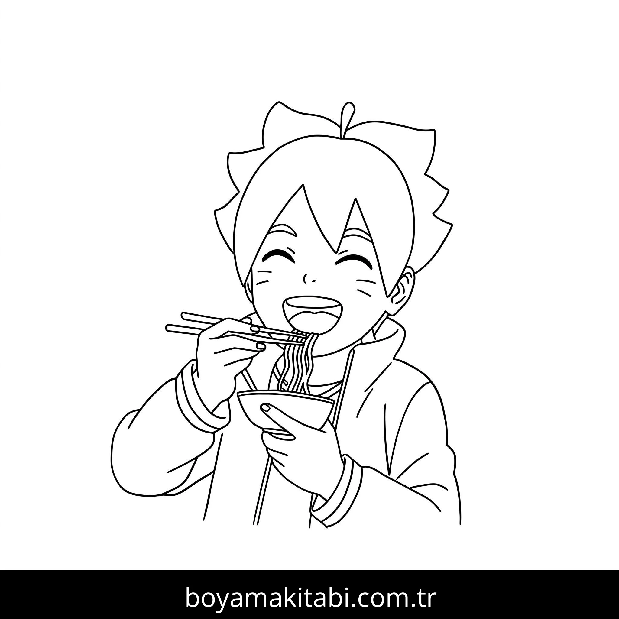Boruto boyama sayfası – keyifli zaman, renkli çizimler