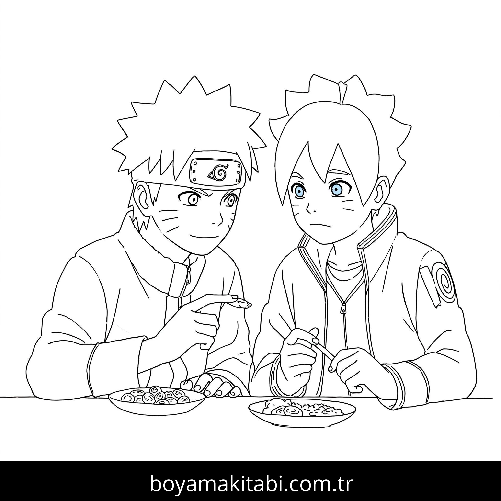 Boruto boyama sayfası – PDF indir, sevimli karakter