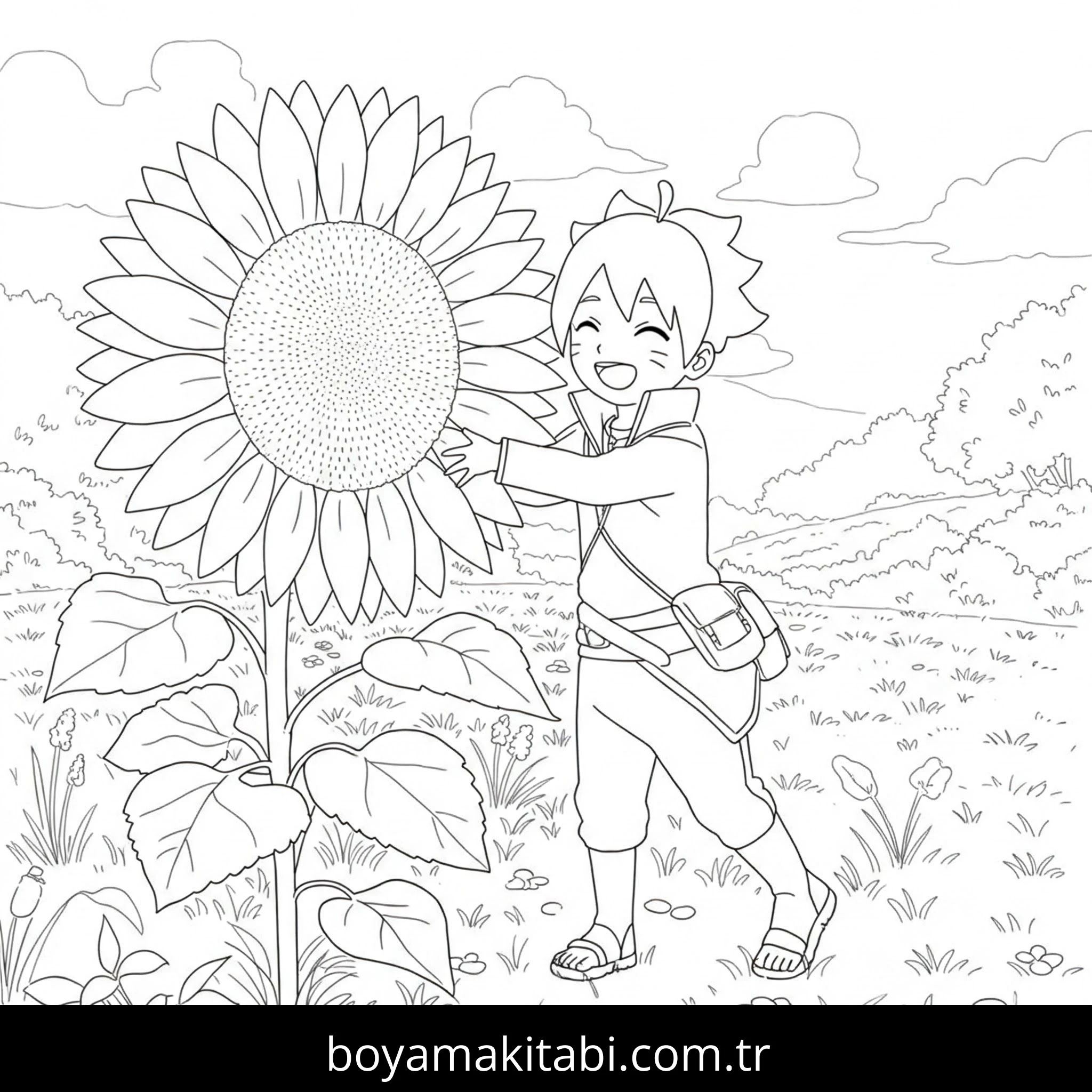 Boruto boyama sayfası – çocuklar için, çizgi film temalı