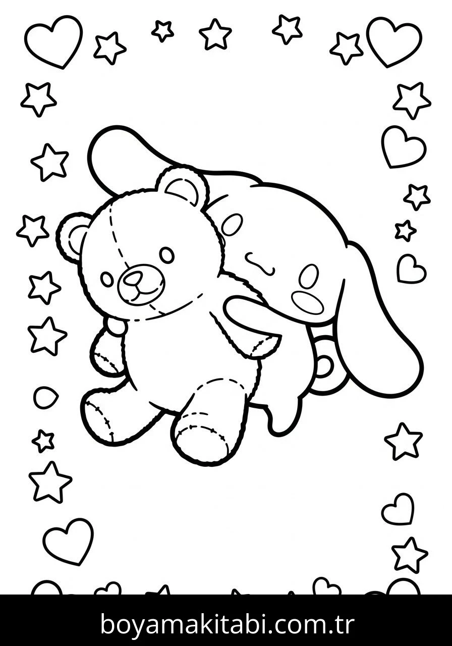 Cinnamoroll boyama sayfası – kolay boyama, eğitici aktivite
